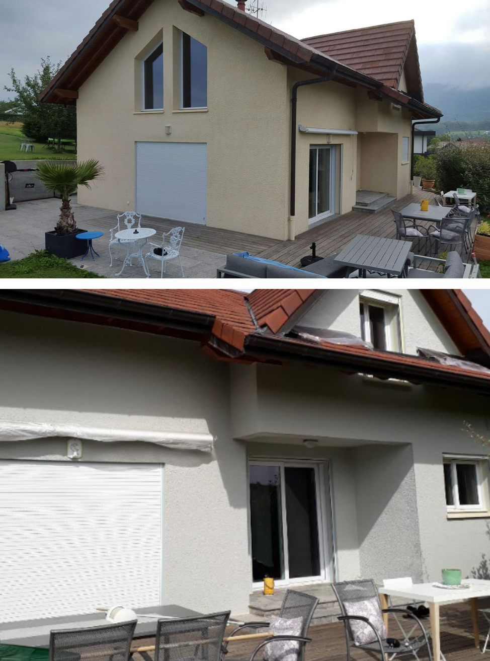 Ravalement façade avant après Haute Savoie